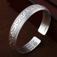 KarmaRipple's Tibetan Sanskrit Ivory Bronze Meditation Prayer Bracelet Bangle