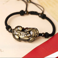 KarmaRipple's Authentic Obsidian Amethyst Citrine PiXiu Cooper Coin Wealth Bracelet