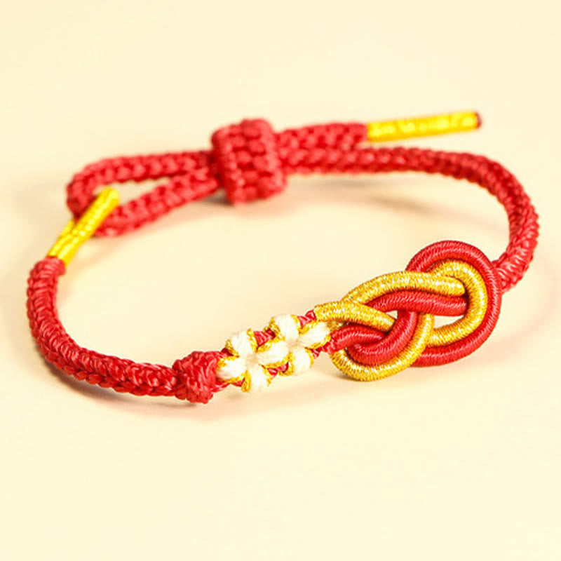 KarmaRipple's Handcrafted Eight Thread Peace Weave Peach Blossom Weave Fortune Connection Bracelet p6