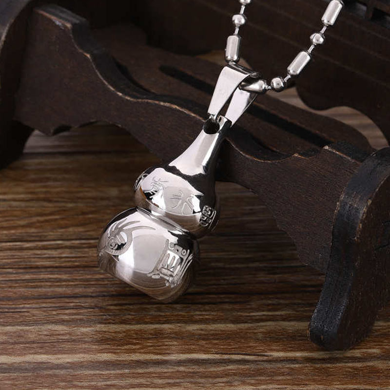 KarmaRipple's Tibetan Yin Yang Symbol Gourd Balance Titanium Steel Pendant Necklace p4