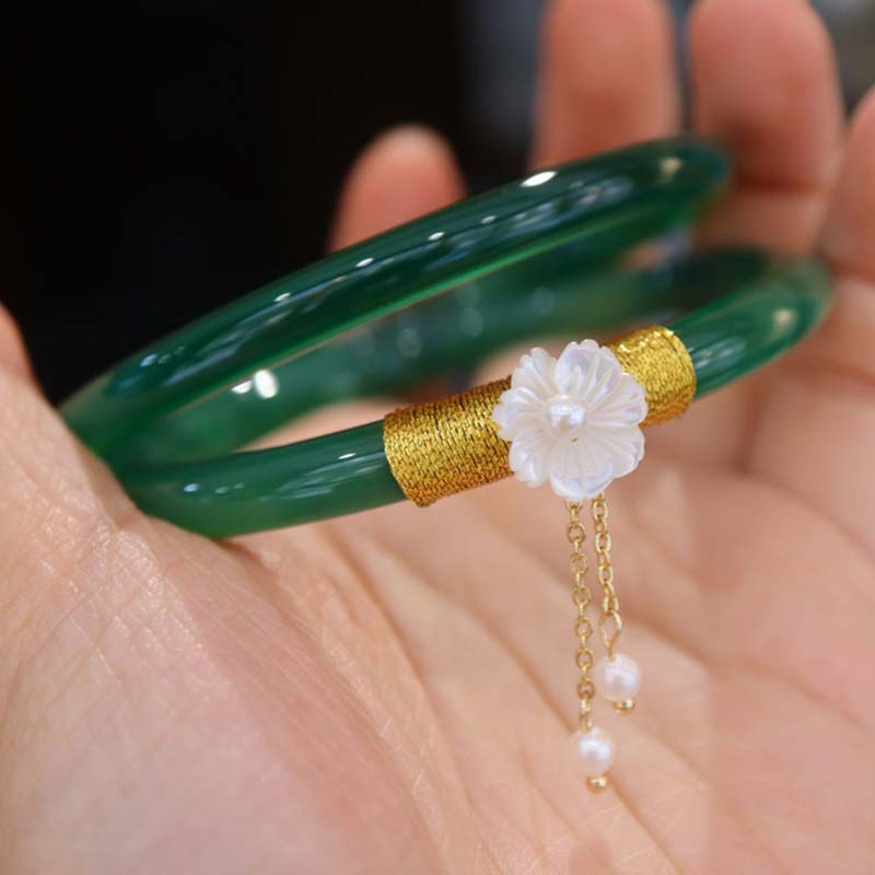 KarmaRipple's Authentic Cyan Ivory Jade Success Bracelet p4