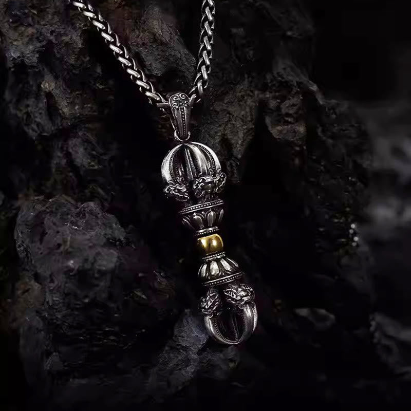 KarmaRipple's Tibetan Dorje Vajra Design Wealth Pendant Necklace p4
