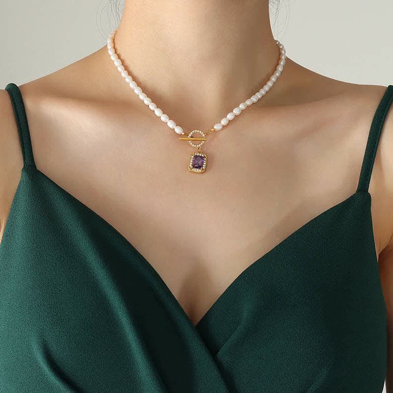 KarmaRipple's Pearl Zircon Wealth Talisman Pendant Necklace p7