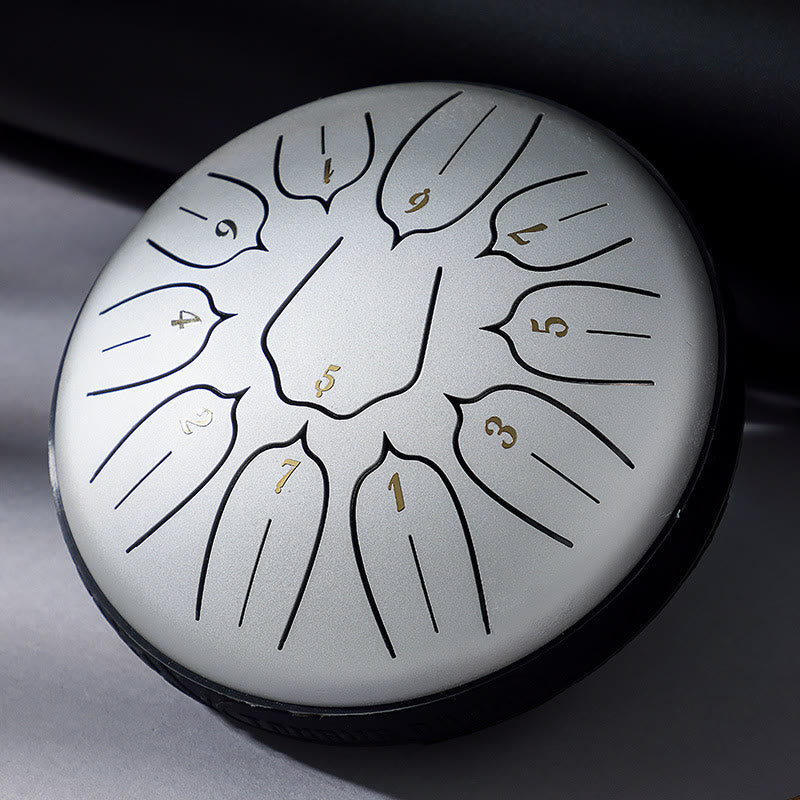 KarmaRipple's Steel Tongue Drum Sound Balancing Meditation Yoga Lotus Drum Kit 11 Note 6 Inch p5