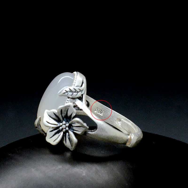 KarmaRipple's 990 Sterling Silver Authentic Chalcedony Plum Positive Balance Ring p15