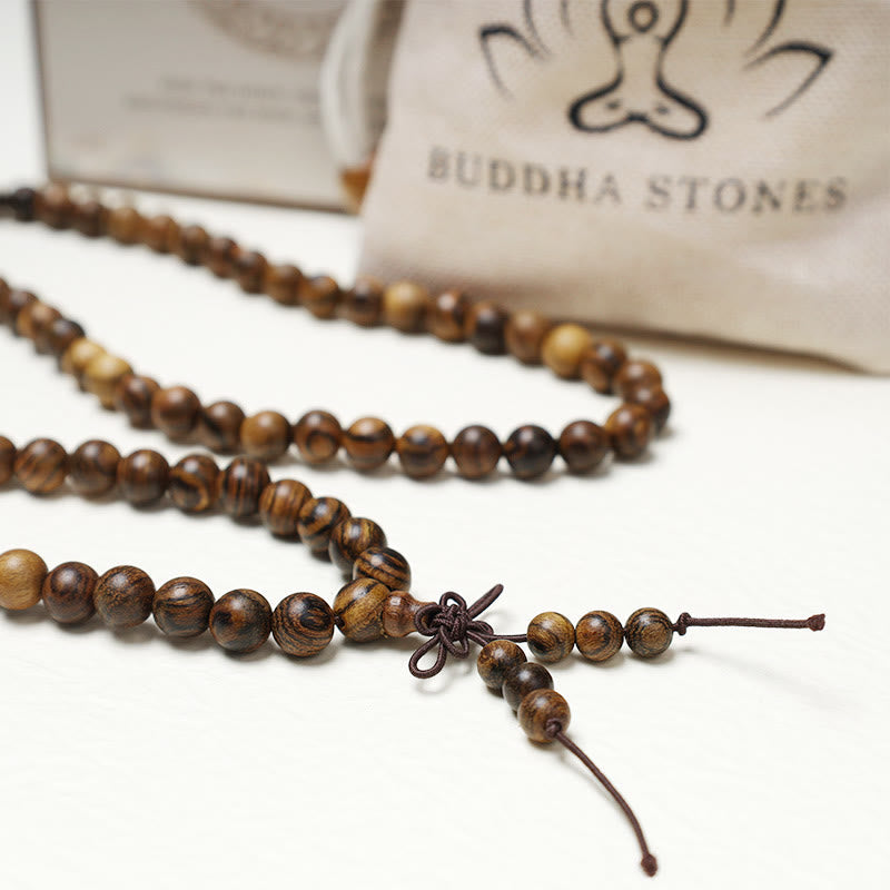 KarmaRipple's 108 Mala Beadwork Bracelet Prayer Meditation Sandalwood Elastic p24