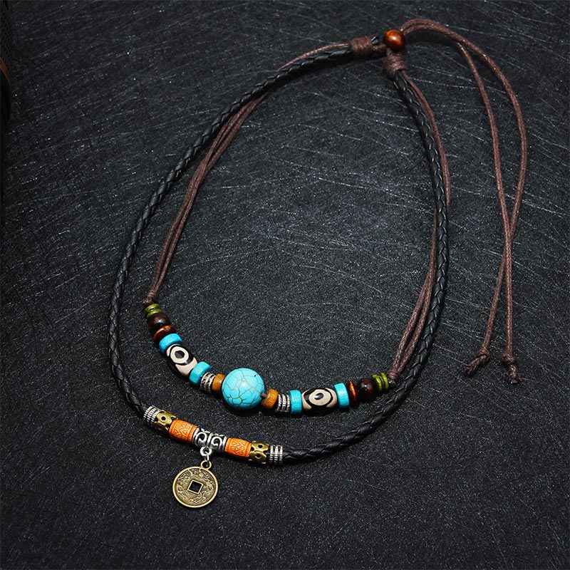 KarmaRipple's Turquoise Dzi Bead Protection Pendant p3
