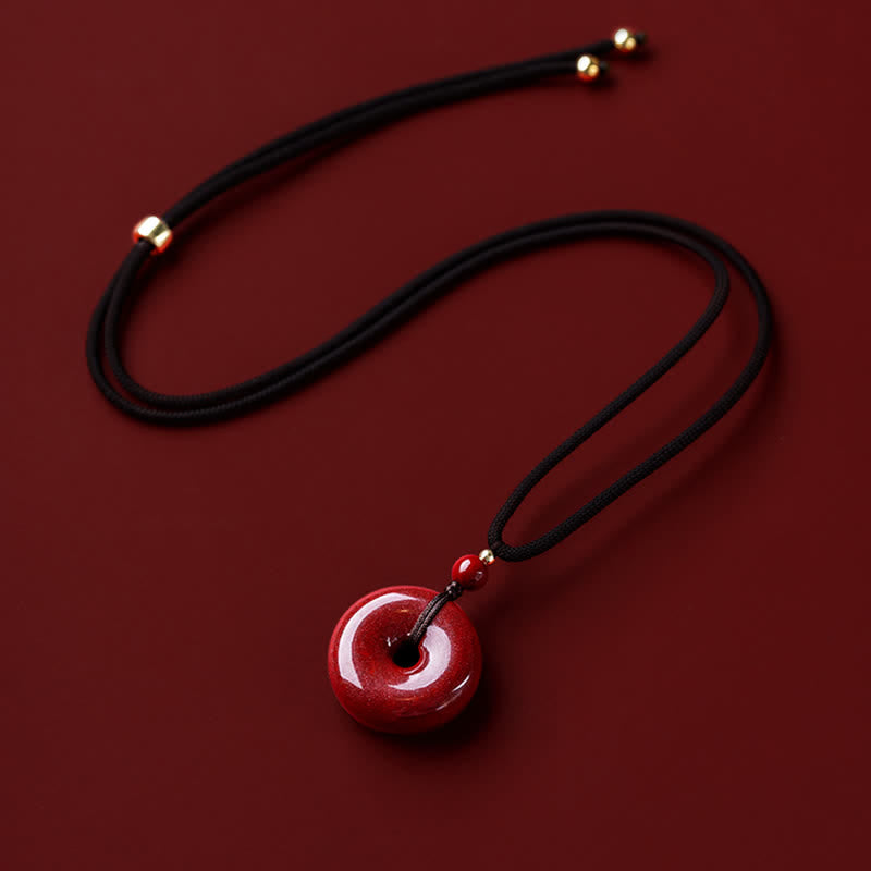 KarmaRipple's Cinnabar Peace Buckle Calm Blessing Pendant Necklace p6