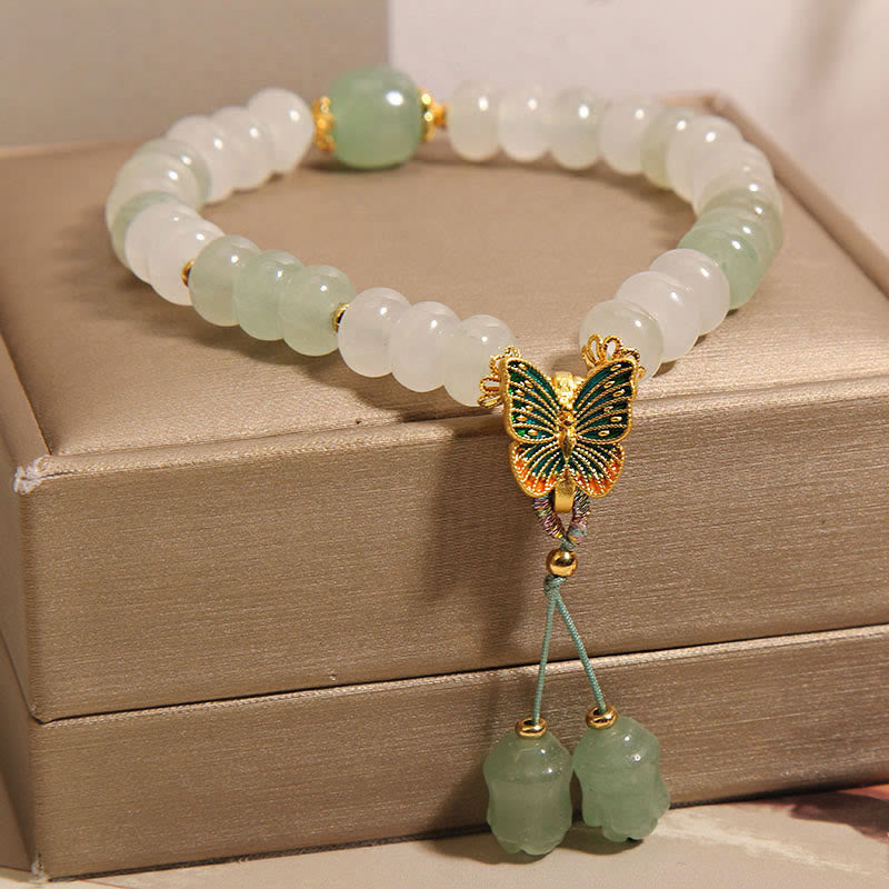 KarmaRipple's Authentic Tianshan Jade Abacus Beadwork Butterfly Prosperity Bracelet p3