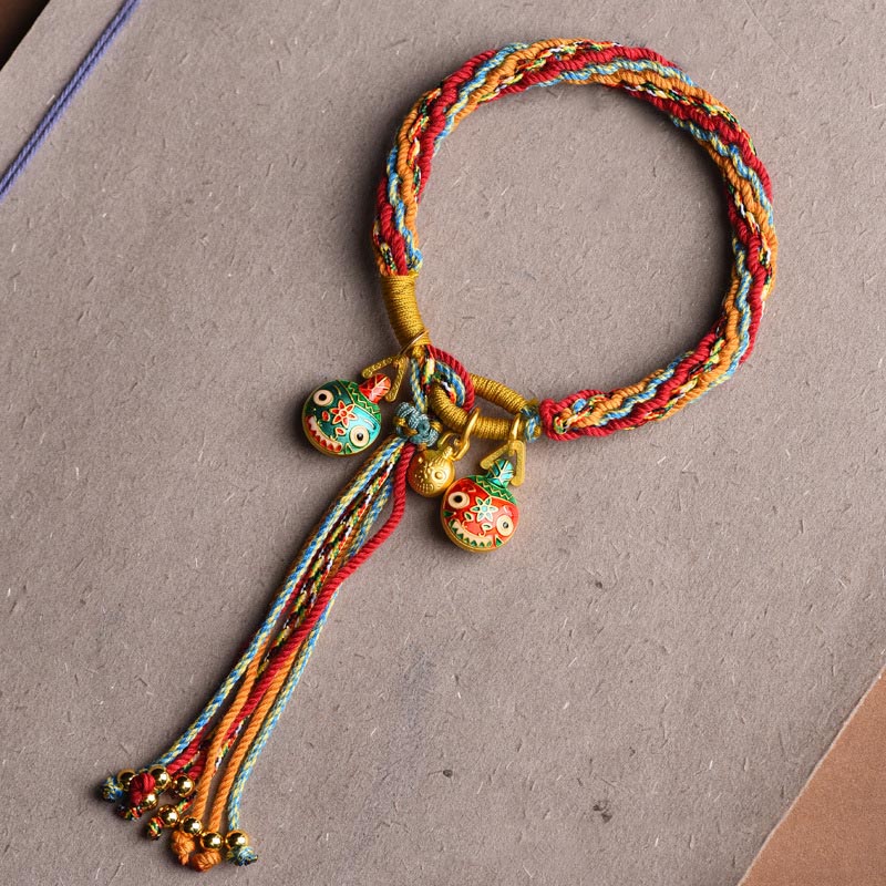 KarmaRipple's Gold Swallowing Beast Family Fortune Reincarnation Weave Braid Colorful String Bracelet p1