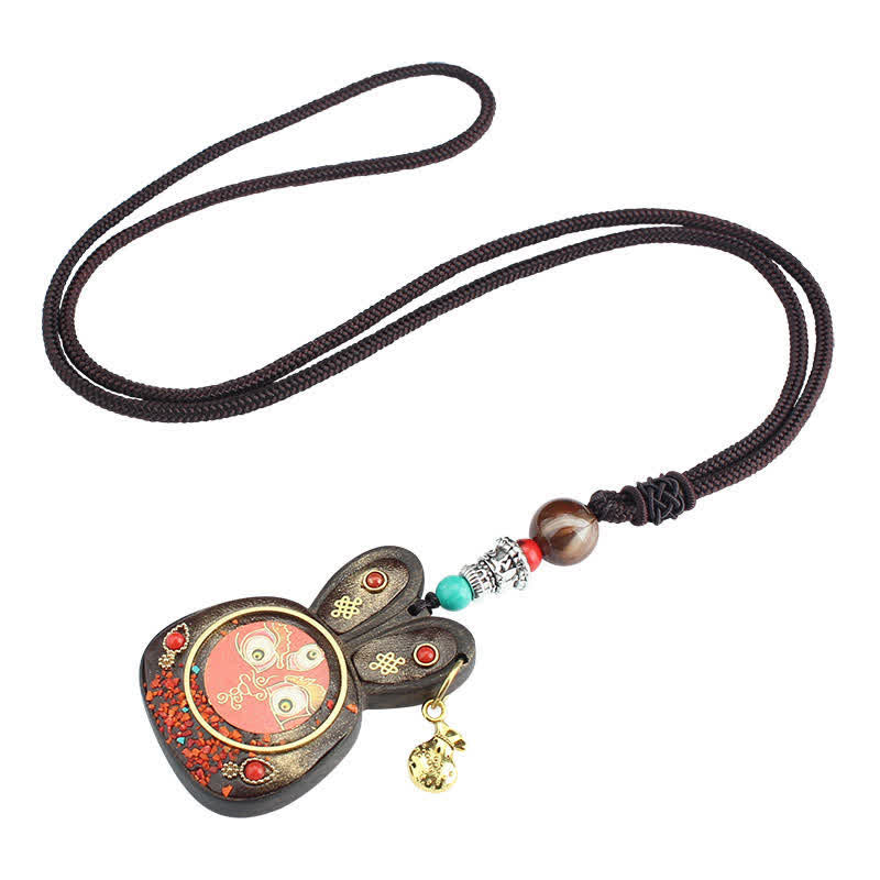 KarmaRipple's Tibet Ebony Five God of Wealth Thangka Pendant Necklace p12