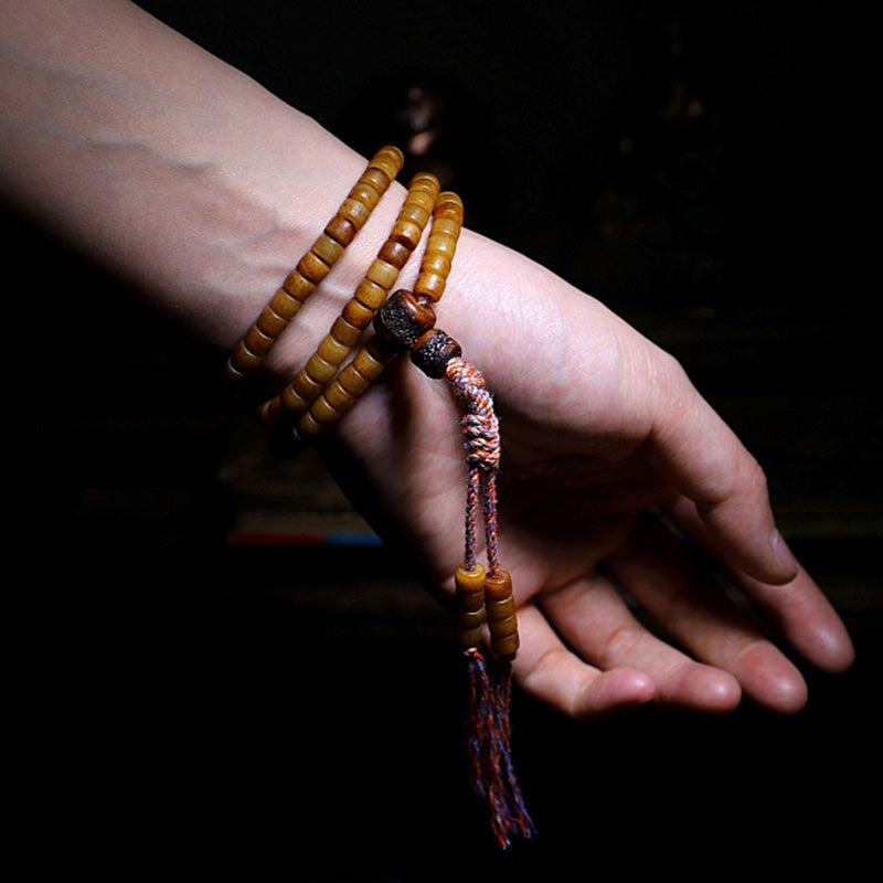 KarmaRipple's Tibet 108 Mala Beadwork Yak Bone Amber Balance Bracelet p6