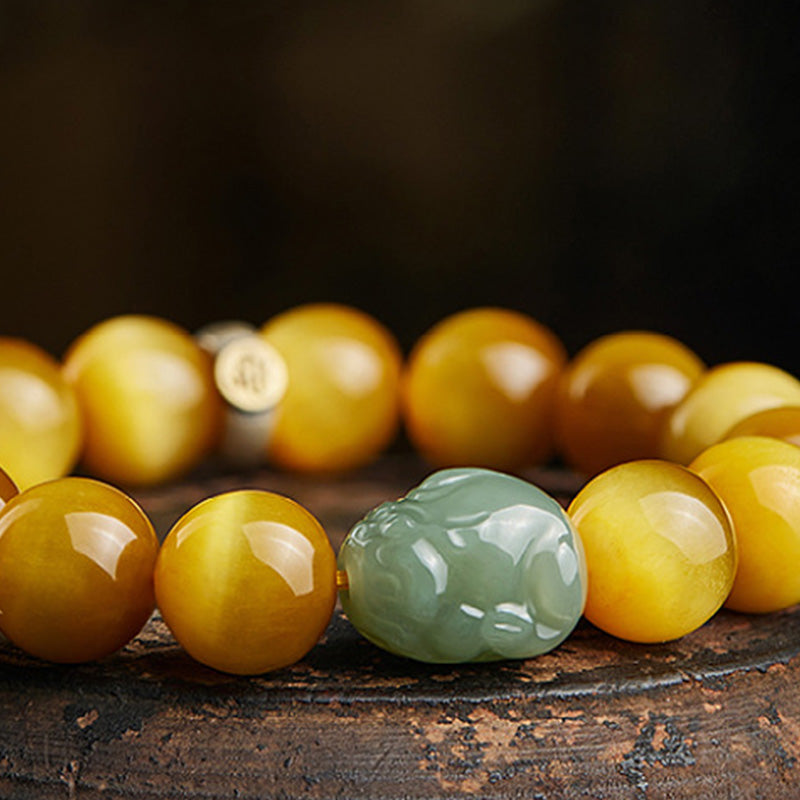 KarmaRipple's Chinese Zodiac Natal Buddha Tiger Eye Pixiu Jade Protection Bracelet p6