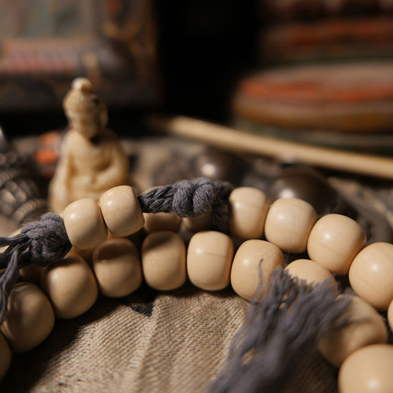 KarmaRipple's 108 Mala Beadwork Abelia Biflora Wood Warding Off Evil Spirits Wrist Mala p9