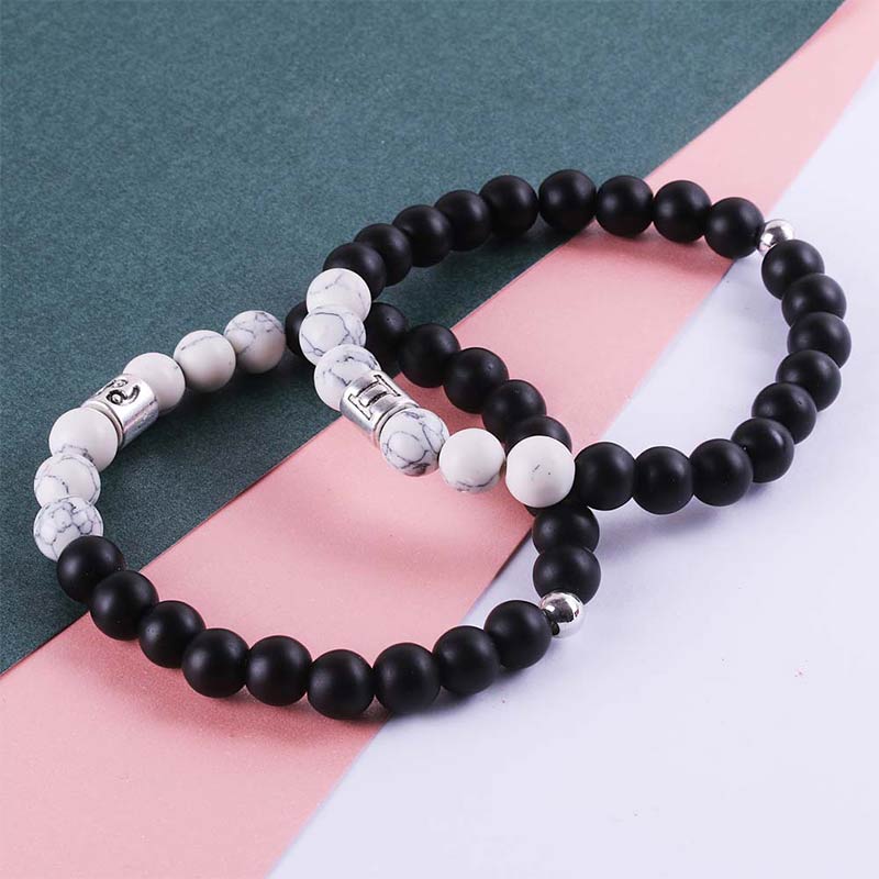 KarmaRipple's 12 Constellations of the Zodiac Authentic Frosted Stone Ivory Turquoise Bead Fortune Bracelet p13