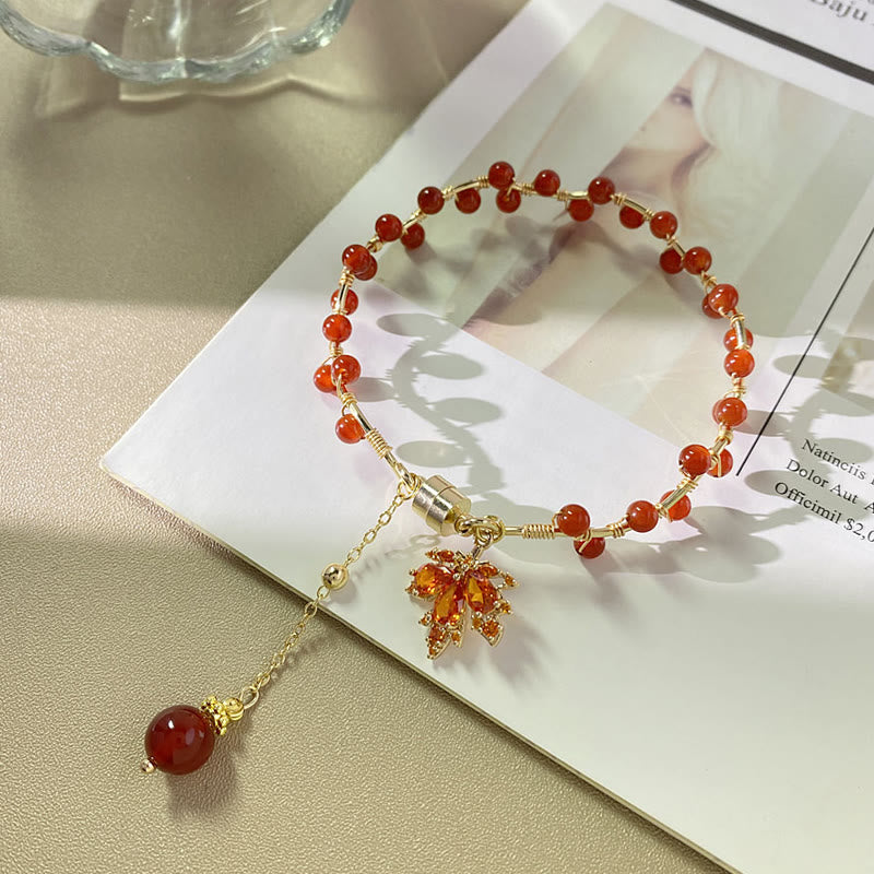 KarmaRipple's Red Maple Leaf Fortune Talisman Bracelet p3