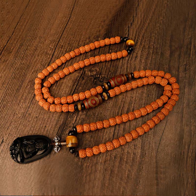 KarmaRipple's Tibet 108 Mala Beadwork Rudraksha Bodhi Seed Chinese Zodiac Natal Buddha Wealth Talisman Bracelet p21