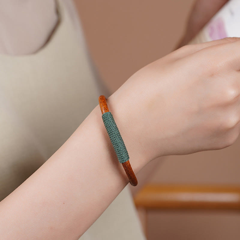 KarmaRipple's Tibetan Leather Handmade Five Elements Fortune Braid String Buckle Bracelet p9