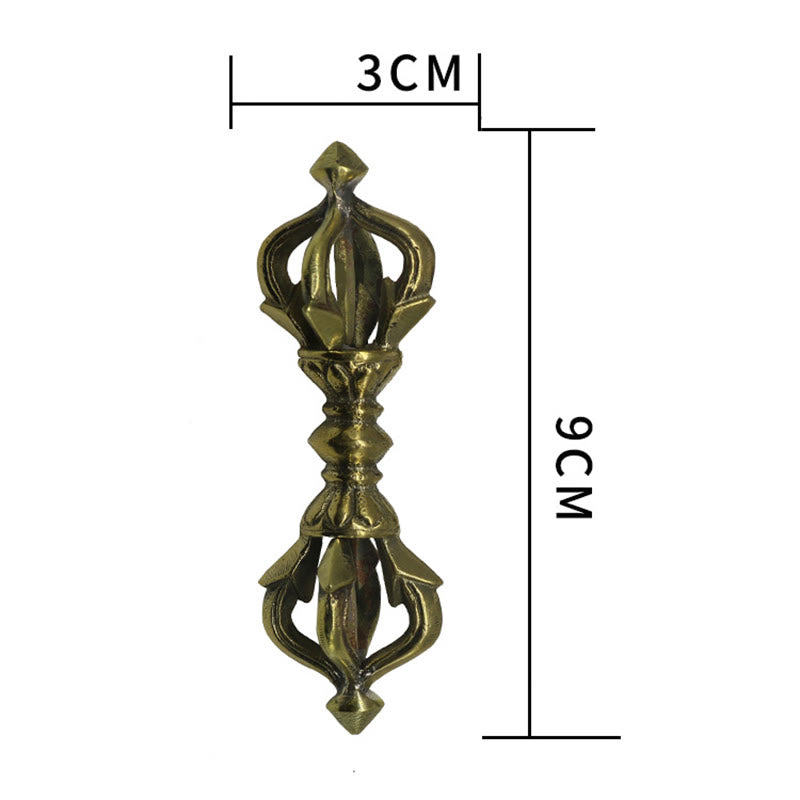 KarmaRipple's Handcrafted Nepal Small Five Prong Vajra Dorje Strength Bronze Decoration p8