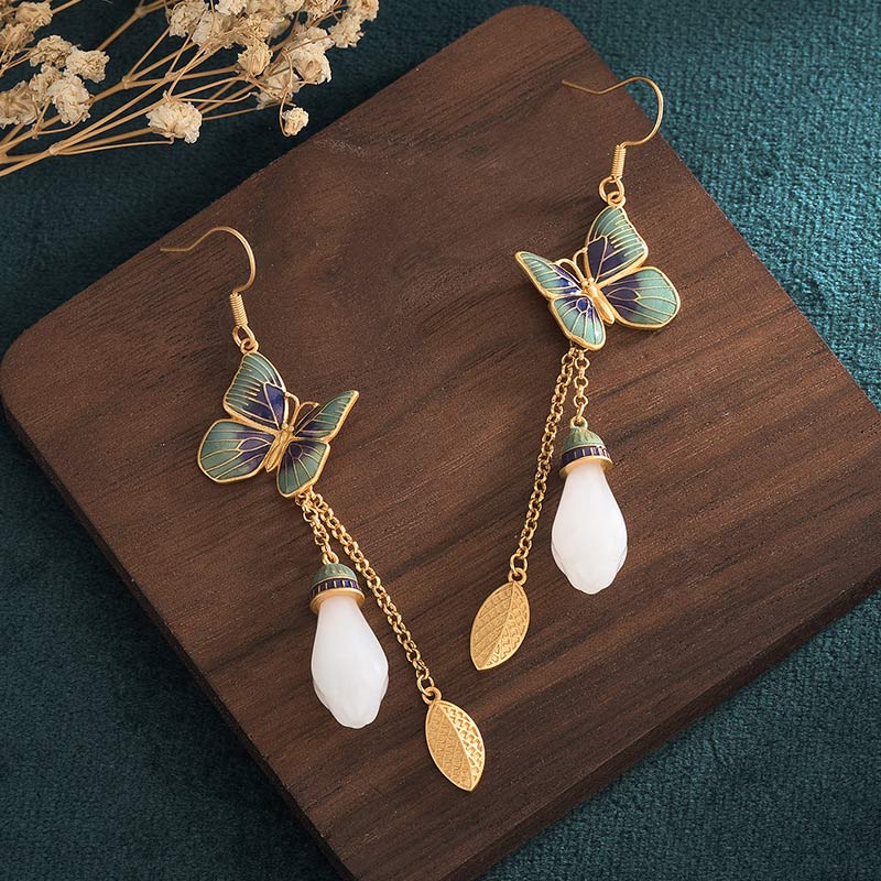 KarmaRipple's FengShui Ivory Jade Fortune Earrings p4