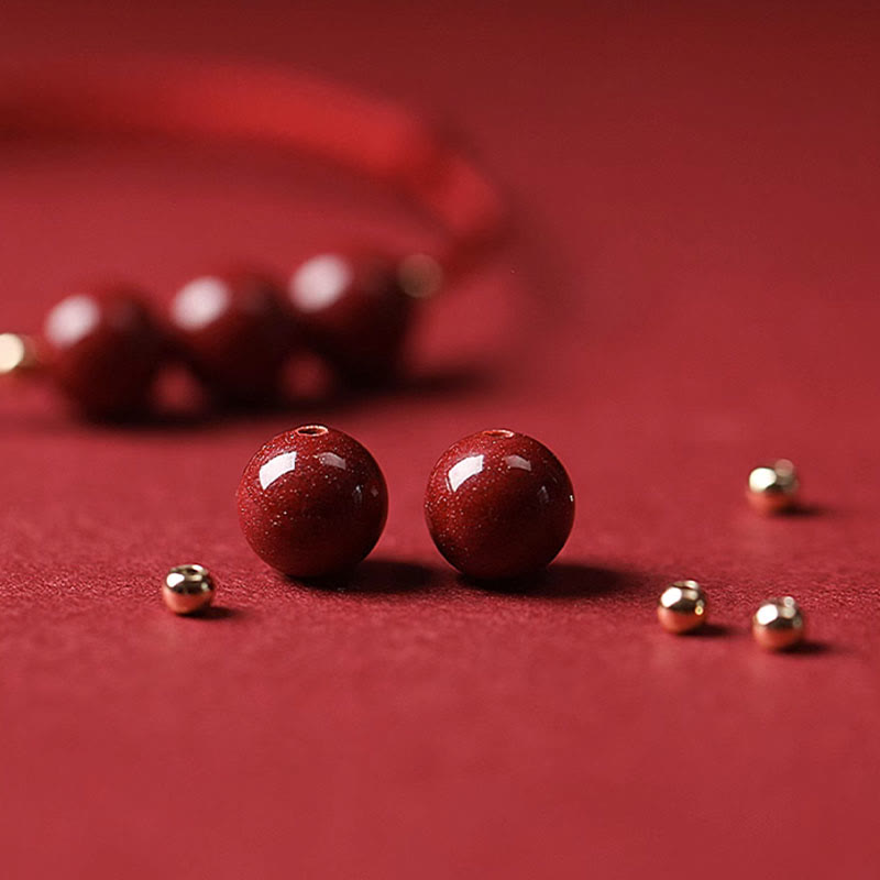 KarmaRipple's Authentic Fortunate Cinnabar Bead Blessing String Bracelet Anklet p21