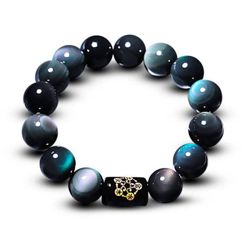 KarmaRipple's Authentic Rainbow Obsidian Positive Transformation Bracelet p1