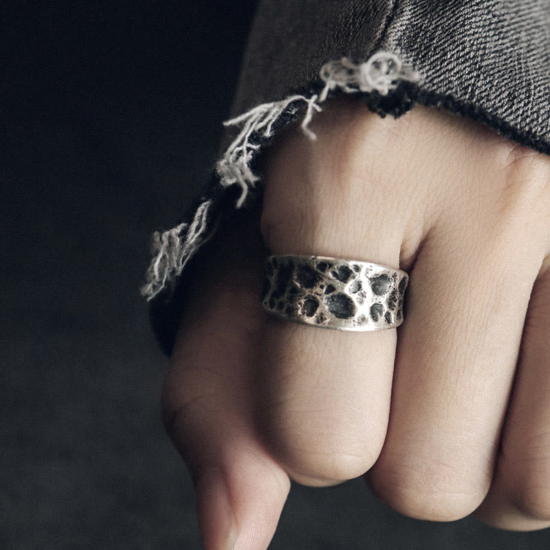 KarmaRipple's 925 Sterling Silver Bump Texture Design Protection Ring p2