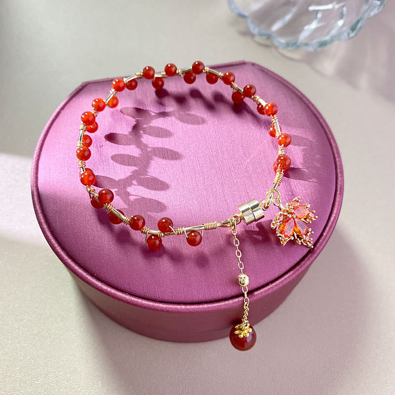 KarmaRipple's Red Maple Leaf Fortune Talisman Bracelet p6