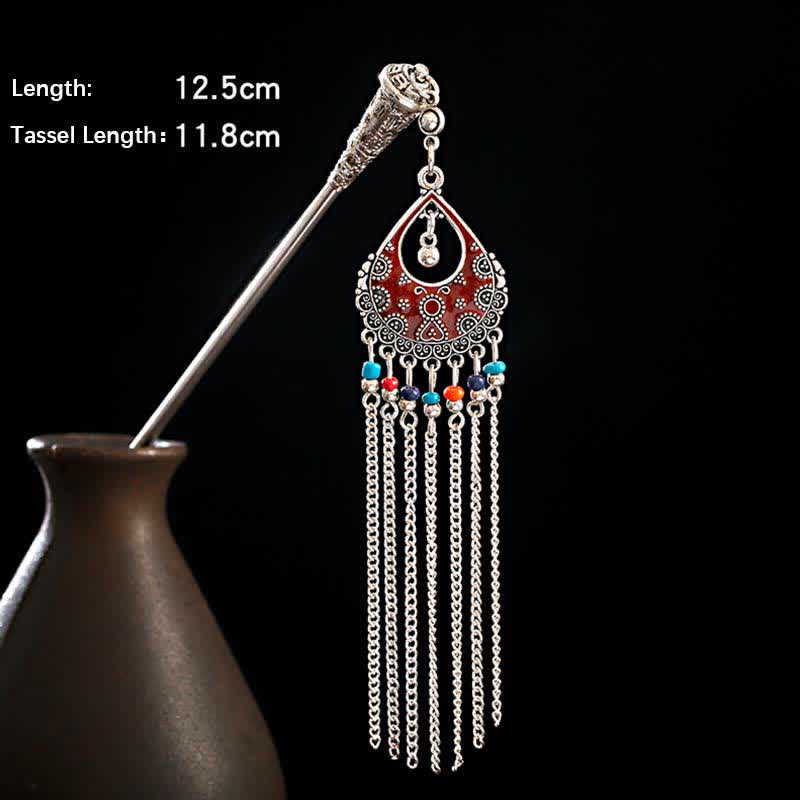KarmaRipple's Water Drop Lily of the Valley Flowers Tassels Confidence Hairpin p45