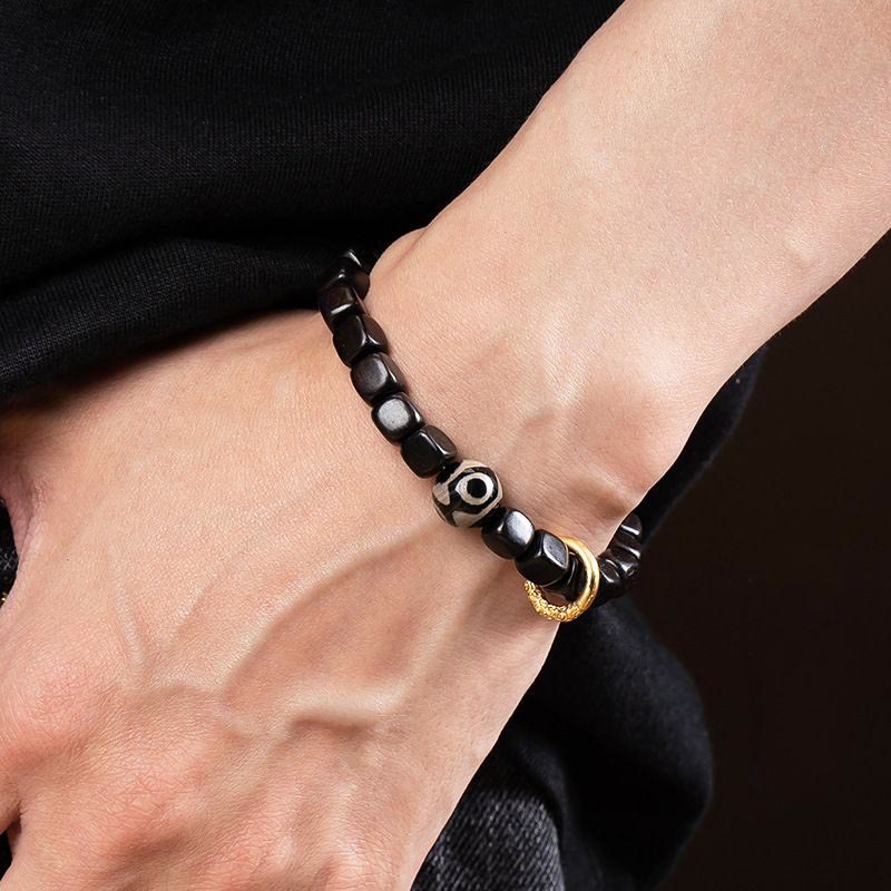 KarmaRipple's Tibetan Ebony Wood Dzi Bead Balance Calm Bracelet p8