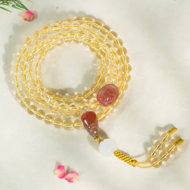 KarmaRipple's 108 Mala Beadwork 925 Sterling Silver Authentic Citrine Red Agate Ivory Jade Prosperity Talisman Bracelet p7