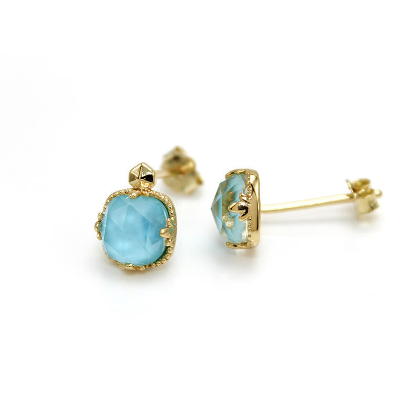 KarmaRipple's 925 Sterling Silver Plated Gold Turquoise Protection Ring Earrings Pendant Necklace Set p25