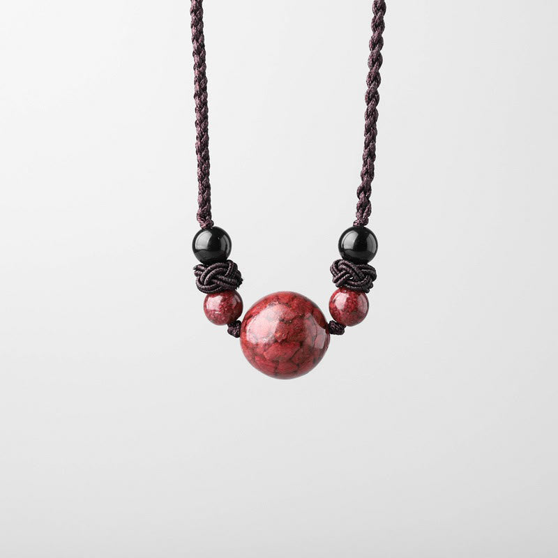 KarmaRipple's Authentic Cinnabar Stones Bead Blessing Pendant Necklace p6