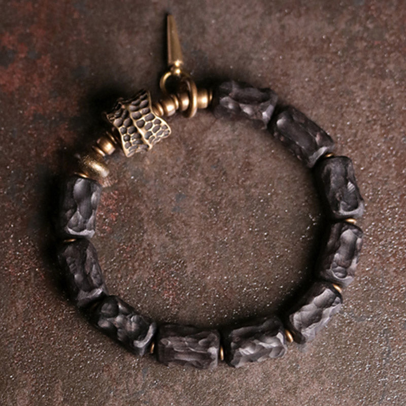 KarmaRipple's Ebony Wood Bronze Balance Protection Pair Bracelet p5