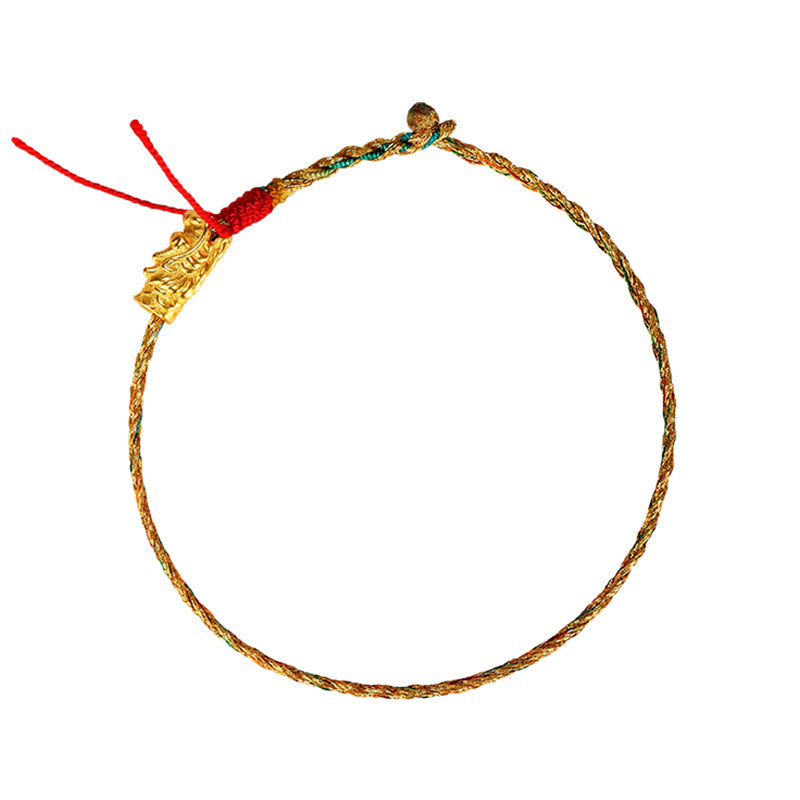 KarmaRipple's Year of the Dragon Handmade Colorful Dragon Carved Success Woven Bracelet ( p14