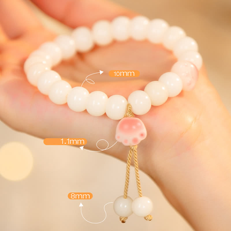 KarmaRipple's Authentic Bodhi Seed Lovely Paw Fortunate Cat Paw Peace Bracelet p13
