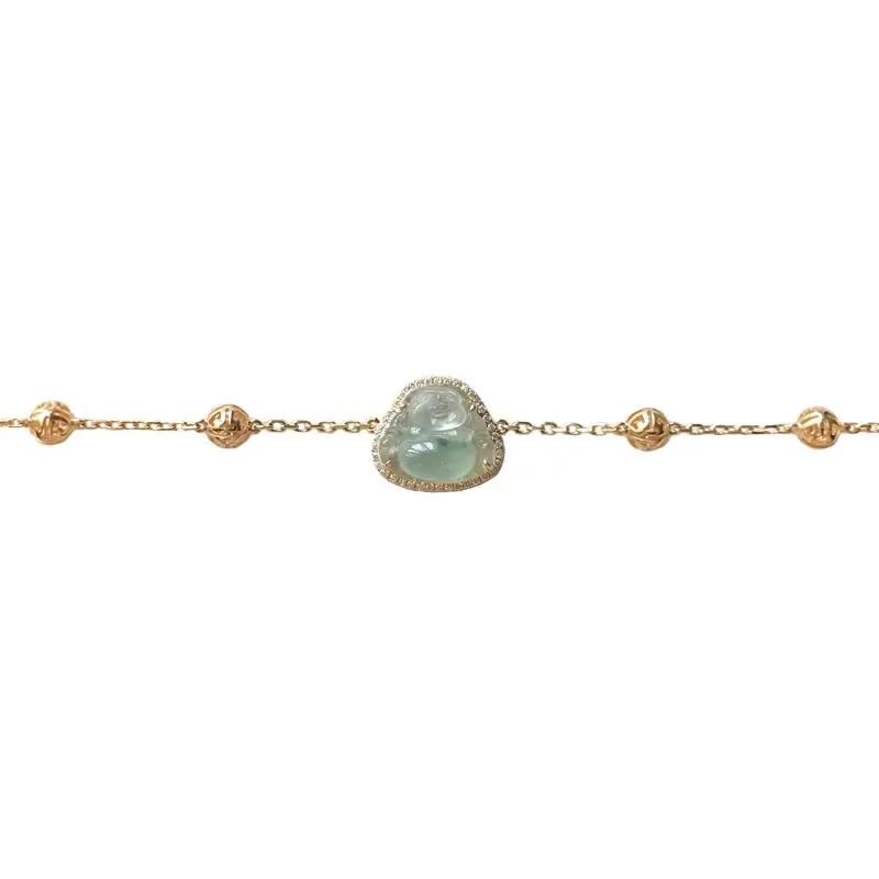 KarmaRipple's Laughing Buddha Jade Abundance Chain Bracelet p8