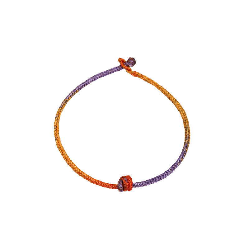 KarmaRipple's Handcrafted Colorful Purple Gold Red Braid Rope Bracelet p11