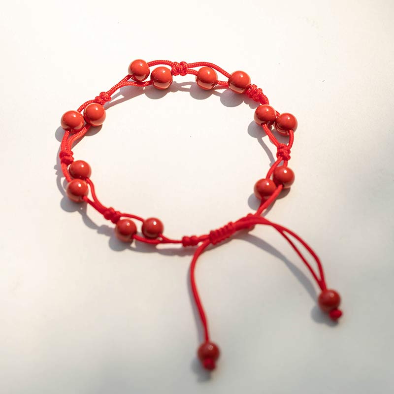 KarmaRipple's Red Agate Moss Agate Cinnabar Calm Bracelet p39