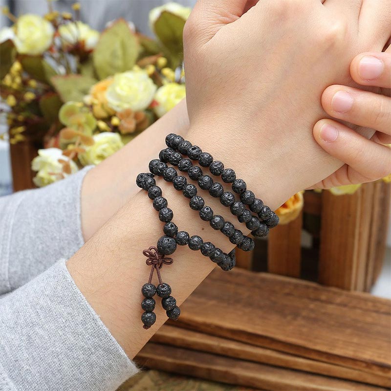 KarmaRipple's Authentic Lava Rock 108 Beadwork Protection Bracelet p3