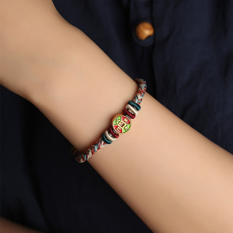 KarmaRipple's ???A Flash Sale- Colorful Rope Wealth Comes From All Directions Handmade Eight Thread Peace Weave Fortune Bracelet p5