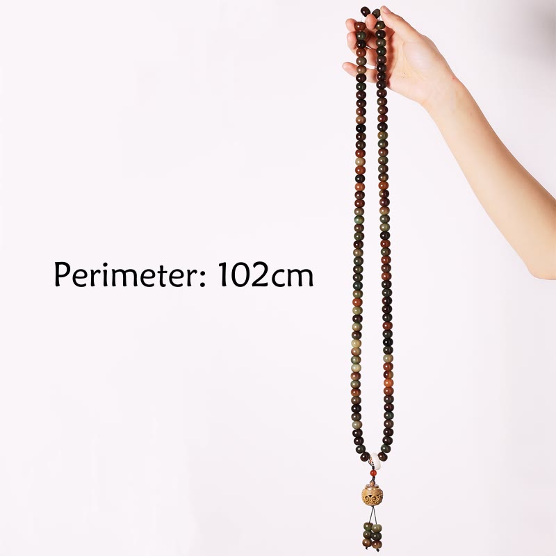 KarmaRipple's 108 Mala Beadwork Dunhuang Color Bodhi Seed Dzi Bead Keep Away Evil Spirits Bracelet p9