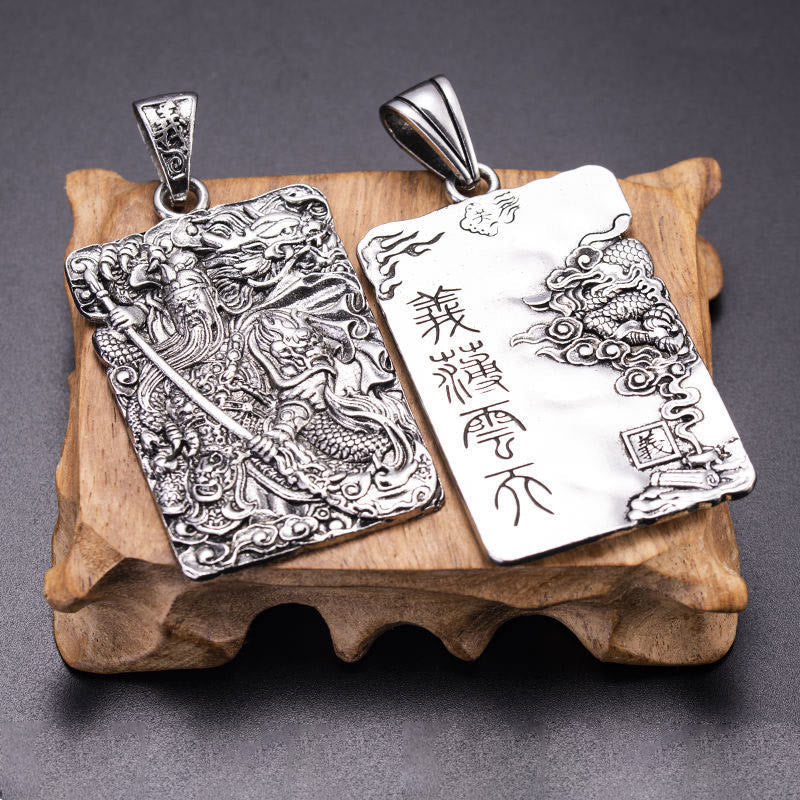 KarmaRipple's Guan Gong Dragon Auspicious Clouds Wealth Pendant Necklace p6