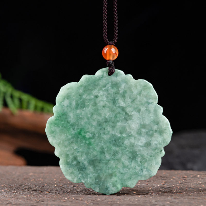 KarmaRipple's Lotus Pattern Jade Fortune Prosperity Pendant Necklace p7