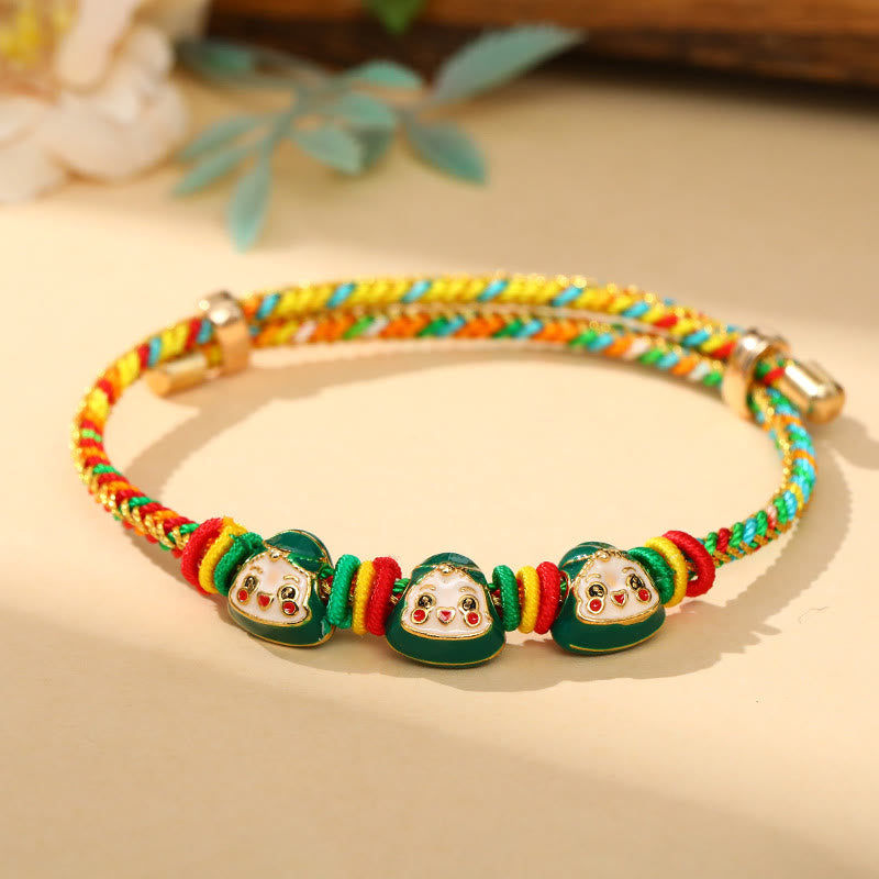 KarmaRipple's Colorful Rope Zongzi Pattern Fortune Handmade Child Adult Bracelet p21
