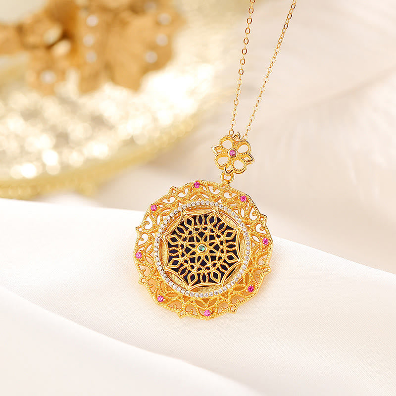 KarmaRipple's 925 Sterling Silver Plated Gold Lazurite Positive Pendant Necklace p4