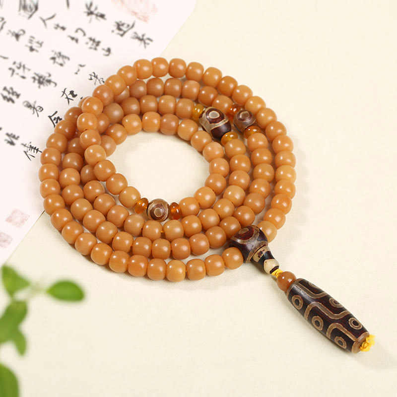 KarmaRipple's Authentic Bodhi Seed Lotus Dzi Bead Peace Balance Talisman Bracelet p23