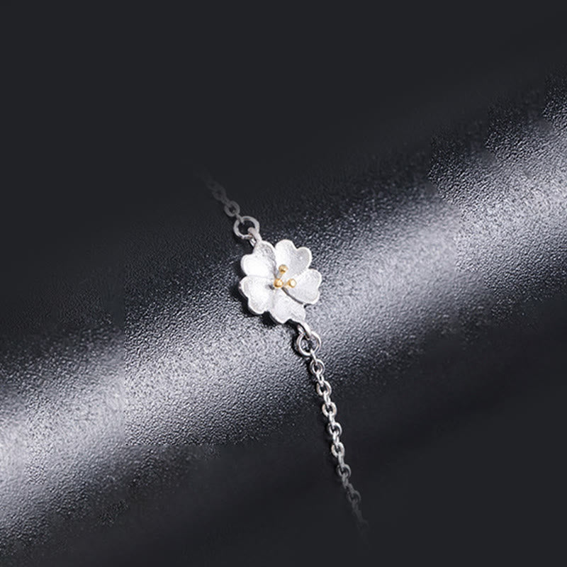 KarmaRipple's 925 Sterling Silver Cherry Blossom Blessing Chain Bracelet p8