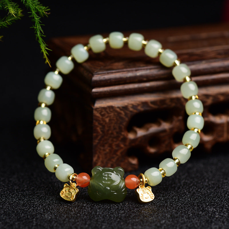 KarmaRipple's Chinese Zodiac Fortunate Tiger Jade Abundance Bracelet p1