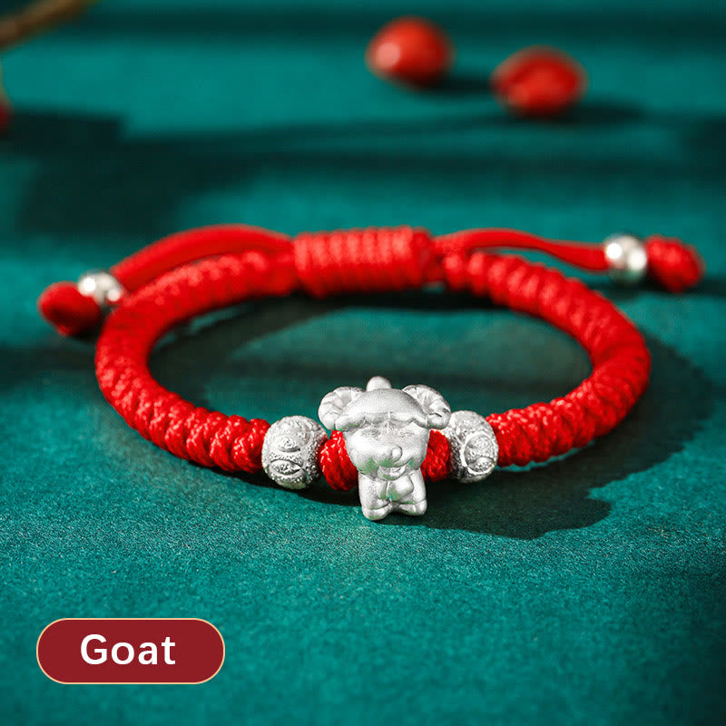 KarmaRipple's 999 Sterling Silver Chinese Zodiac Red Rope Fortune Handcrafted Kids Bracelet p41